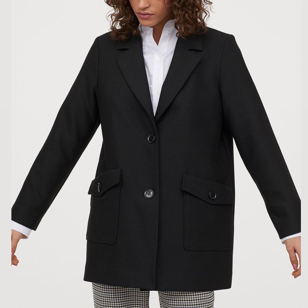 H&M Black Tailored Blazer Jacket XS | Classic Structured Workwear